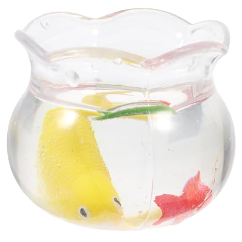 DECOMELODY Miniatur Koi Fischglas Realistisch Dekorativ Pflegeleicht Vielseitig Aquarium Deko Puppenhaus Zubehör Micro Szenendeko für Moderne und Traditionelle Räume von DECOMELODY