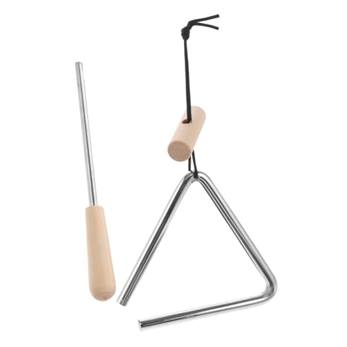 DECOMELODY Musikalisches Dreieck mit Holzstab Handpercussion Instrument für Erwachsene Pädagogisches Percussion Rhythmusförderung und Musikunterricht von DECOMELODY