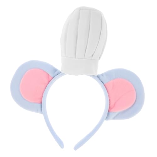 DECOMELODY Niedliches Mausohren Stirnband mit Kochmütze Weiches Blaues Haarreif Kostüm für Erwachsene für Halloween Karneval Cosplay und Partyaccessoire von DECOMELODY