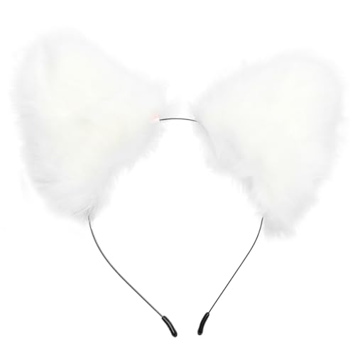 DECOMELODY Niedliches Plüsch Fuchsohren Haarband Cosplay Kostüm Haaraccessoire Weiches Bequemes Stirnband für Party und Rollenspiel von DECOMELODY