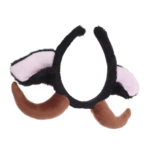 DECOMELODY Plüsch Schaf Ohr Haarreif Weiches Elastisches Stirnband für Erwachsene Kuscheliges Tierkostüm Zubehör Halloween Party Cosplay Kopfstück von DECOMELODY