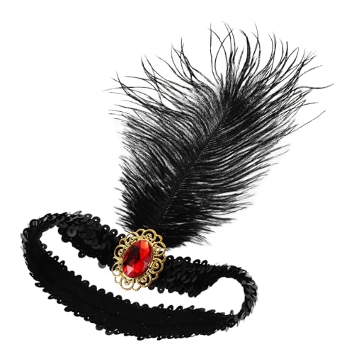 DECOMELODY Rotes Flapper Kopfband mit Federn Komfortabler Damen Haarreifen für Kostüm und Themenpartys Kopfschmuck Accessoire für Tanz und Karnevalsveranstaltungen DECOMELODY Rotes Flapper Kopfband mit Federn Komfortabler Damen Haarreifen für Kostüm und Themenpartys Kopfschmuck Accessoire für Tanz und Karnevalsveranstaltungen von DECOMELODY
