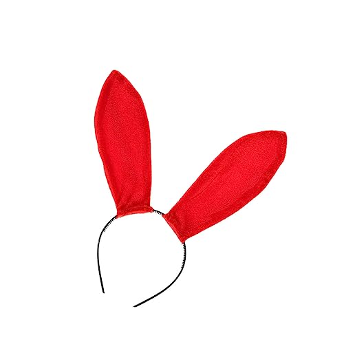 DECOMELODY Rotes Samt Hasenohren Haarband Cosplay Party Haarschmuck Leichtes Stirnband Für Kostüm Auffälliges Kaninchenohren Accessoire Für Performance und Fotoshooting von DECOMELODY
