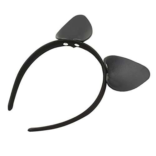 DECOMELODY Schwarzer Leder Haarreif mit Kreativen Hasenohren Damen Partyzubehör Langlebiges Stirnband für Kostüm Fotorequisit Modischer Kopfschmuck für Vielseitige Anlässe von DECOMELODY