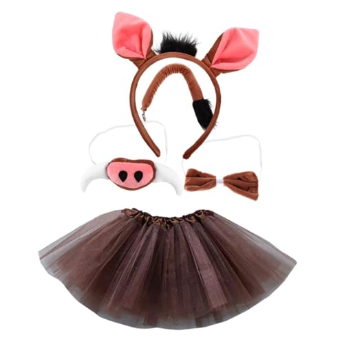 DECOMELODY Schwein Kostüm mit Schweineohren Haarreif Süßem Tüllrock und Schweineschwanz Vielseitiges Party und Halloween Accessoire Bequemes Flexibles Tier Kopfschmuck für Mädchen DECOMELODY Schwein Kostüm mit Schweineohren Haarreif Süßem Tüllrock und Schweineschwanz Vielseitiges Party und Halloween Accessoire Bequemes Flexibles Tier Kopfschmuck für Mädchen von DECOMELODY