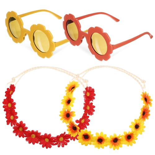 DECOMELODY Sonnenblumen Haarkranz Leichtes Blumen Stirnband mit Sonnenbrille Boho Party Accessoires Gelb Orange für Hochzeit Festival Modischer Kopfschmuck DECOMELODY Sonnenblumen Haarkranz Leichtes Blumen Stirnband mit Sonnenbrille Boho Party Accessoires Gelb Orange für Hochzeit Festival Modischer Kopfschmuck von DECOMELODY