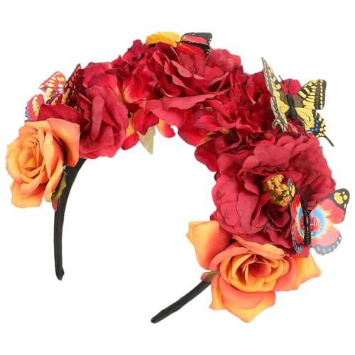 DECOMELODY Stirnband aus künstlichen Blumen floraler Kopfschmuck schmetterling kopfschmuck Haarzubehör für Mädchen Halloween-Schmetterlings-Stirnband Stoff DECOMELODY Stirnband aus künstlichen Blumen floraler Kopfschmuck schmetterling kopfschmuck Haarzubehör für Mädchen Halloween-Schmetterlings-Stirnband Stoff von DECOMELODY