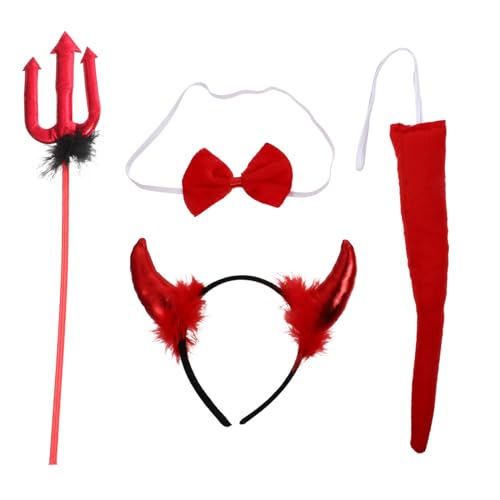 DECOMELODY Teufelshörner Haarreif Set mit Rotem Flausch Teilig Halloween Cosplay Accessoire für Damen und Herren Leichtes Langlebiges Teufel Kostüm Zubehör für Party und Karneval DECOMELODY Teufelshörner Haarreif Set mit Rotem Flausch Teilig Halloween Cosplay Accessoire für Damen und Herren Leichtes Langlebiges Teufel Kostüm Zubehör für Party und Karneval von DECOMELODY