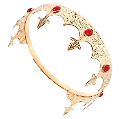 DECOMELODY Vintage Herren Krone Cosplay Party Stirnband mit Strass Verzierungen Leicht und Komfortabel für Karneval Bühne Fasching von DECOMELODY