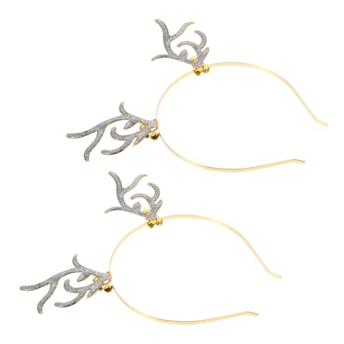DECOMELODY Weihnachtlicher Glitzer Rentier Haarreif mit Antlers Goldfarben für Weihnachtsfeiern Kostümpartys Karneval und Neujahrsfeiern Bequem und Leicht für Erwachsene von DECOMELODY