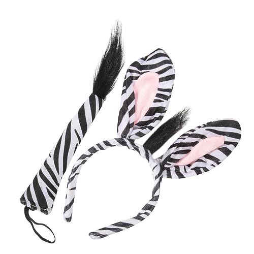 DECOMELODY Zebra Haarreif Set mit Ohren und Bequemes Kostüm Zubehör für Karneval Fasching Halloween und Tierkostüm Party DECOMELODY Zebra Haarreif Set mit Ohren und Bequemes Kostüm Zubehör für Karneval Fasching Halloween und Tierkostüm Party von DECOMELODY