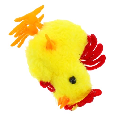 DECOMELODY springendes Huhn für Geburtstagsgeschenk Hähnchen Stofftier Sich drehendes Uhrwerkküken Spielzeugmasse aufziehen Halloween-Huhn legt Eier Plastik von DECOMELODY