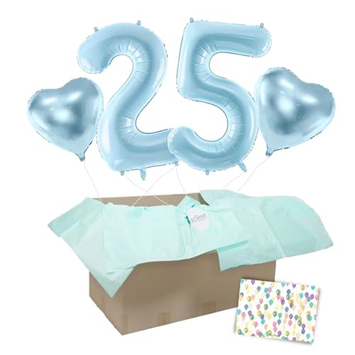 DECORAMI - celebrate happy times XXL Zahlen-Luftballon 10 bis 99 mit 2 Herzballons, Pastell Blau, individualisierbare Zahlenballons mit Helium gefüllt, 86cm, Heliumballons im Karton zum Geburtstag DECORAMI - celebrate happy times XXL Zahlen-Luftballon 10 bis 99 mit 2 Herzballons, Pastell Blau, individualisierbare Zahlenballons mit Helium gefüllt, 86cm, Heliumballons im Karton zum Geburtstag von DECORAMI - celebrate happy times