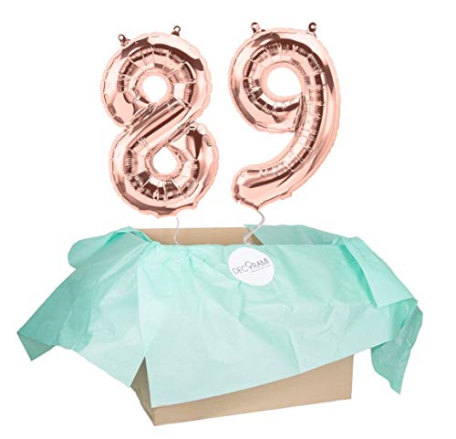 DECORAMI - celebrate happy times XXL Zahlen Luftballon 89, Roségold, Zahlenballon mit Helium gefüllt, 86cm, Heliumballons im Karton zum Geburtstag und Jubiläum DECORAMI - celebrate happy times XXL Zahlen Luftballon 89, Roségold, Zahlenballon mit Helium gefüllt, 86cm, Heliumballons im Karton zum Geburtstag und Jubiläum von DECORAMI - celebrate happy times