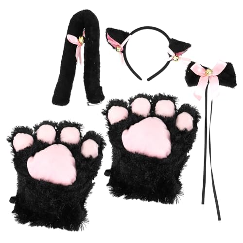 DECORNIJIA 1 Satz Anzug Für Katzenpfoten Katzenohren Kostüm Outfits Für Jugendliche Mädchen Kätzchen Kostüm Kätzchen-cosplay-outfit Cosplay-zubehör Simulation Plüsch Black DECORNIJIA 1 Satz Anzug Für Katzenpfoten Katzenohren Kostüm Outfits Für Jugendliche Mädchen Kätzchen Kostüm Kätzchen-cosplay-outfit Cosplay-zubehör Simulation Plüsch Black von DECORNIJIA