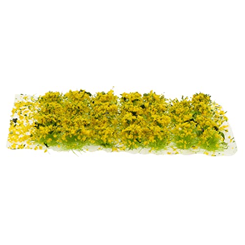 DECORNIJIA 1 Schachtel sandtisch DIY Material Märchengarten klein Szene falsches Moos kunstpflanze kunstplflanze Modellbau künstliche Mini-Blume Künstlicher Blumencluster Plastik Yellow von DECORNIJIA