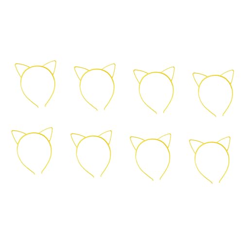 DECORNIJIA 10 Stück Katzenohren Haarreif für Kostüme Niedliches Party Zubehör für Damen für Halloween Geburtstagsfeiern und Tägliches Tragen Gelb von DECORNIJIA