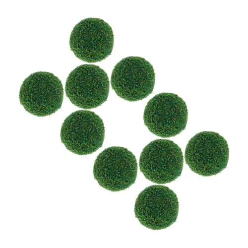DECORNIJIA 10 Stück Runde Faux Grasbälle für Puppenhaus Gartenlandschaft Modelleisenbahn und Diorama Pflegeleicht und Realistisch Gestaltet von DECORNIJIA