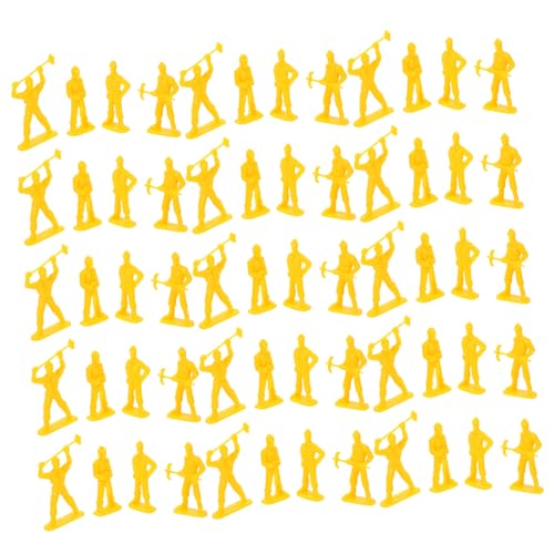 DECORNIJIA 100 Stück Teiliges Miniatur Arbeiterfiguren Realistische Simulation Bauarbeiter Modelle Detailreiche Miniaturfiguren für Sandtisch BAU Motto Partydeko und Kreative Tischdekoration von DECORNIJIA