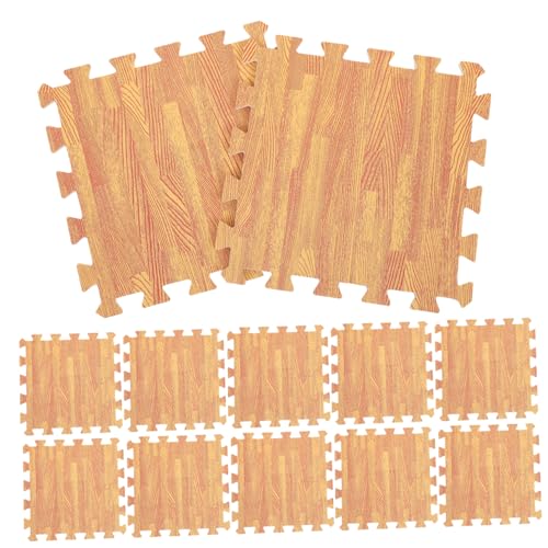DECORNIJIA 12 Stück Teiliges Krabbelmatten Holzoptik Weiche Schaumstoff Puzzlematten rutschfeste Spielmatte Für Sicheren Boden Spielbereich Und Komfort von DECORNIJIA