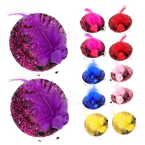DECORNIJIA 12 Stück Teiliges Mini Fascinator Kleine Dekorative Blumen Hut Haarclips aus Sichere und Langlebige Haarschmuck Accessoires für Tee und Kostümpartys Damen Haarspangen für von DECORNIJIA