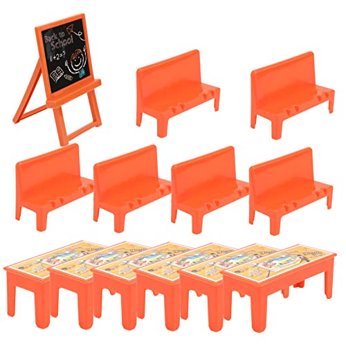 DECORNIJIA 13 Stück Mini-Klassenzimmer-Landschaftsmodell Miniatur Schule Kinderzimmer Dekoration schreibtischstuhl Mini-Klassenzimmer-Landschaftsverzierung Klassenzimmermodell aus Holz von DECORNIJIA