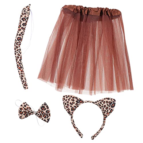 DECORNIJIA 1Satz Cosplay Leopardenkostüm für Tutu Rock mit Haarreif und Fliege Zubehör für Karneval und Fasching aus Hochwertigem Material Langlebig und Bequem von DECORNIJIA