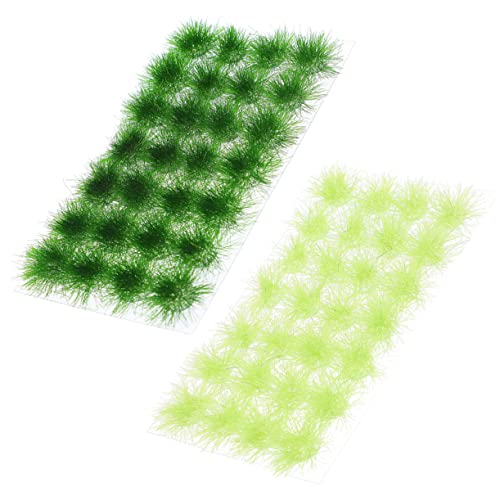 DECORNIJIA 2 Boxen Modellgras Künstliche Grasbüschel für Sandtisch Micro Landschaft DIY Realistisches Grascluster in Dunkelgrün und Hellgrün Flexible Schnittgröße Langlebiges Harzmaterial von DECORNIJIA