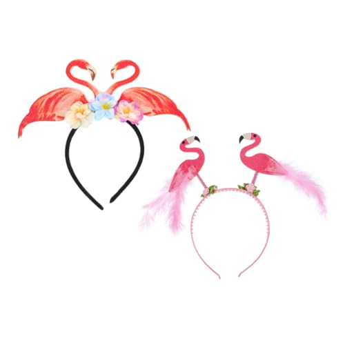 DECORNIJIA 2 Stück Flamingo Haarreif Teiliges Leichte Flexible Kopfbänder für Frauen und Teens Tropisches Party Deko Accessoire für Karneval und Geburtstagsfeier von DECORNIJIA