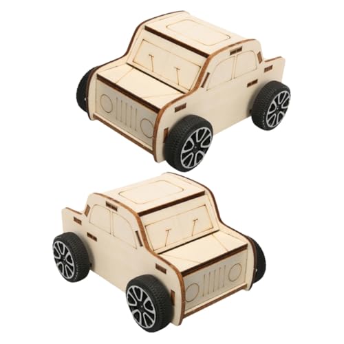 DECORNIJIA 2 Stück Handgefertigtes Holzauto Bausatz DIY Wissenschaftsspielzeug für Sicherer Natürlicher Holzbausatz Pädagogisches Bastelset für Jungen und Mädchen Dekoratives Lernspielzeug von DECORNIJIA