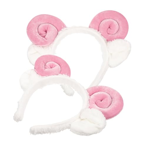 DECORNIJIA 2 Stück Niedliches Schafhorn Stirnband Haarreif Tierkopfschmuck Cartoon Kopfbedeckung DIY Kostümzubehör für Cosplay Party Karneval Verkleidung von DECORNIJIA