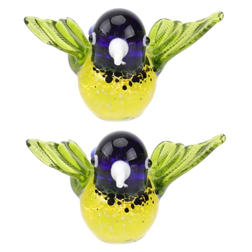 DECORNIJIA 2 Stück Teiliges Glas Deko Farbenfrohe Vogelanhänger aus Klarem Glas Handpoliert Einzigartige Hummingbird Figuren Stilvolle Heimdekoration für Festtage von DECORNIJIA