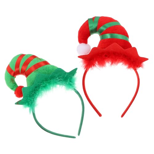 DECORNIJIA 2 Stück Teiliges Weihnachts Haarreif mit Glöckchen und Elfenhut Langlebiges Festival Kopfschmuck Accessoire für Karneval Kostüm und Partyfeiern von DECORNIJIA