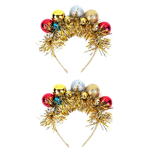 DECORNIJIA 2 Stücke Weihnachtliches Haarreif mit Bunten Weihnachtskugeln Rutschfeste Leichte und Langlebige Kopfbedeckung für Mädchen Party und Festtagsdekoration von DECORNIJIA