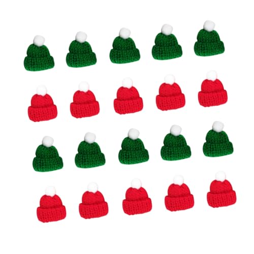 DECORNIJIA 20 Stück Teiliges Mini Strick Weihnachtsmützen aus Handgefertigte Santa Hut Dekoration Bunte Bommel als DIY Accessoire für Kleidung Weihnachtsdeko und Handyhüllen von DECORNIJIA