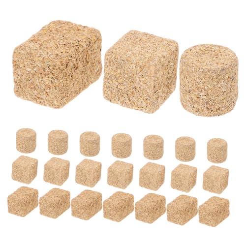 DECORNIJIA 24 Stück Mini-heuhaufen-Modell Garten Heuhaufen Miniaturstroh Puppenhauszubehör Strohfigur Miniatur-heuballen Miniatur-heuhaufen Heu Zur Dekoration Dekoratives Heu Holz Light Brown von DECORNIJIA