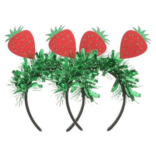 DECORNIJIA 2Stücke Erdbeer Haarreif für Damen Stilvolles Stirnband Perfektes Festival Kopfschmuck Zubehör Fröhliches Design mit Erdbeerdekoration für Partys und Besondere von DECORNIJIA