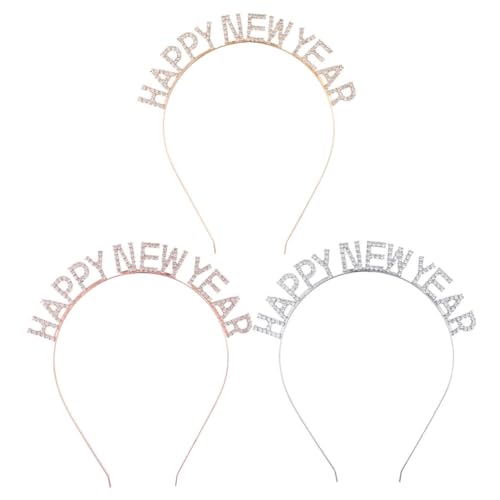 DECORNIJIA 3 Stück Teiliges Happy Year Haarband aus Funkelndem Party Haaraccessoires Gold Roségold und Silber Leichtes Langlebiges Stirnband für Silvester Foto Requisiten und Festtags DECORNIJIA 3 Stück Teiliges Happy Year Haarband aus Funkelndem Party Haaraccessoires Gold Roségold und Silber Leichtes Langlebiges Stirnband für Silvester Foto Requisiten und Festtags von DECORNIJIA