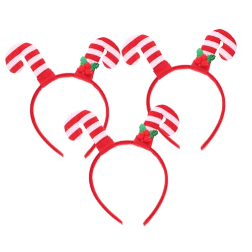 DECORNIJIA 3 Stück Teiliges Weihnachts Haarreif Zuckerstangen Stirnbänder Festlich Sicher Langlebig für Party Cosplay Foto Requisiten Familienfeier Weihnachtsdekoration von DECORNIJIA