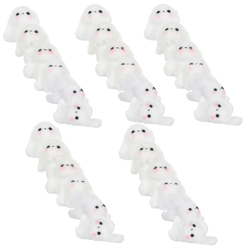 DECORNIJIA 30stücke Mini-hasenfiguren Aus Kunstharz Miniatur-tierfiguren Als Dekoration Für Schreibtisch Und Home Office Simulationsornament Für DIY-mikrolandschaften von DECORNIJIA