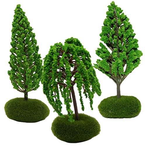 DECORNIJIA 3Stücke Landschaftsbäume für DIY Realistische Miniaturbäume für Sandtischgestaltung Langlebige Kunststoffbäume zur Verschönerung von Dioramen von DECORNIJIA
