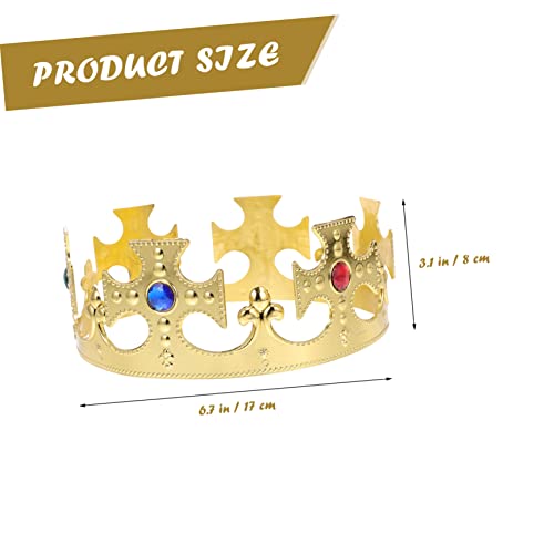 DECORNIJIA 4 Stück Teiliges Goldfarbenes Königskronen für Geburtstagsfeiern Prinz Kostüm Zubehör Stabile und Bequeme Krone für Männer Geeignet für Party Auftritte und Festliche Anlässe von DECORNIJIA