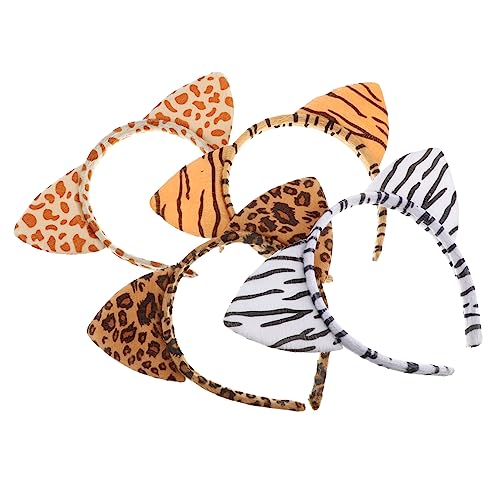 DECORNIJIA 4 Stück Teiliges Plüsch Tierohren Haarreifen Leopard Zebra Giraffe Tiger Katzenohren Haarreif für Damen Mädchen Cosplay Karneval Party Haarschmuck DECORNIJIA 4 Stück Teiliges Plüsch Tierohren Haarreifen Leopard Zebra Giraffe Tiger Katzenohren Haarreif für Damen Mädchen Cosplay Karneval Party Haarschmuck von DECORNIJIA