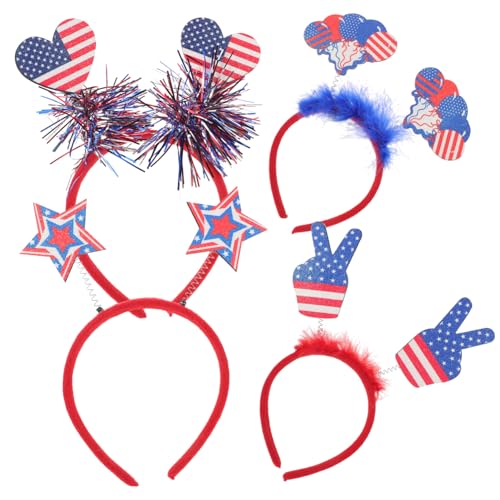 DECORNIJIA 4 Stück Unabhängigkeitstag Stirnbänder Patriotische Haaraccessoires für Leichte und Bequeme Party Dekoration mit Einzigartigem Design DECORNIJIA 4 Stück Unabhängigkeitstag Stirnbänder Patriotische Haaraccessoires für Leichte und Bequeme Party Dekoration mit Einzigartigem Design von DECORNIJIA