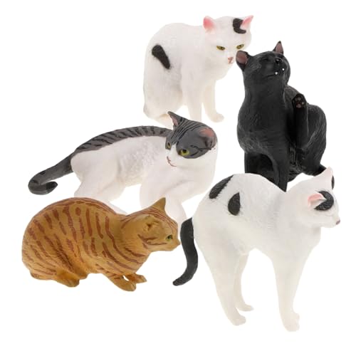 DECORNIJIA 5 Stück Realistische Katzenfiguren Teiliges PVC Katzenmodelle Lebensnahe Kätzchen Für Motorik Lernspielzeug Tierfiguren von DECORNIJIA