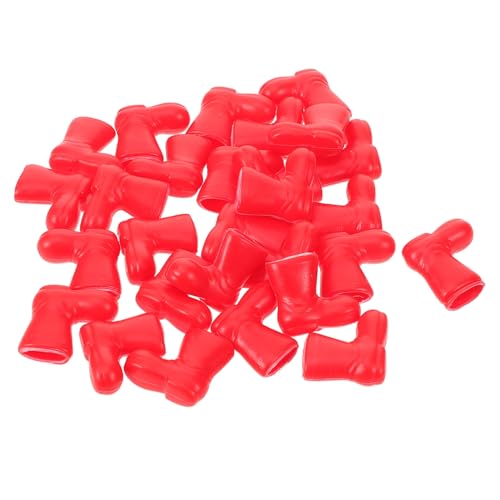 DECORNIJIA 50 Stück Mini -Schuhe winzig Weihnachten Puppe dekorative Schuhe Szene Mikro Mini-Boot-Dekoration Minischuhe Plastik rot von DECORNIJIA