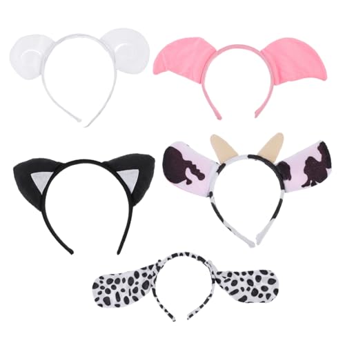 DECORNIJIA 5Stücke Teiliges Haardekor für Kinderpartys Tierkopfbedeckungen für Cosplay und Festlichkeiten Weißes Dalmatiner Weiße Kuh mit Hörnern Schwein DECORNIJIA 5Stücke Teiliges Haardekor für Kinderpartys Tierkopfbedeckungen für Cosplay und Festlichkeiten Weißes Dalmatiner Weiße Kuh mit Hörnern Schwein von DECORNIJIA