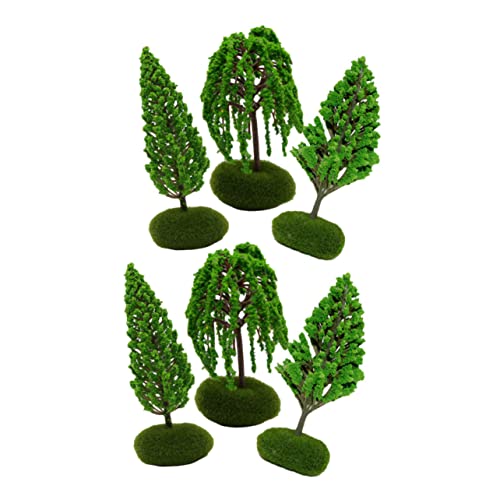 DECORNIJIA 6 Stck Miniaturbäume Modell Landschaftsbäume Realistische Mini Bäume aus Kunststoff für DIY Mikro szenerien und Modellbau Dekoration von DECORNIJIA