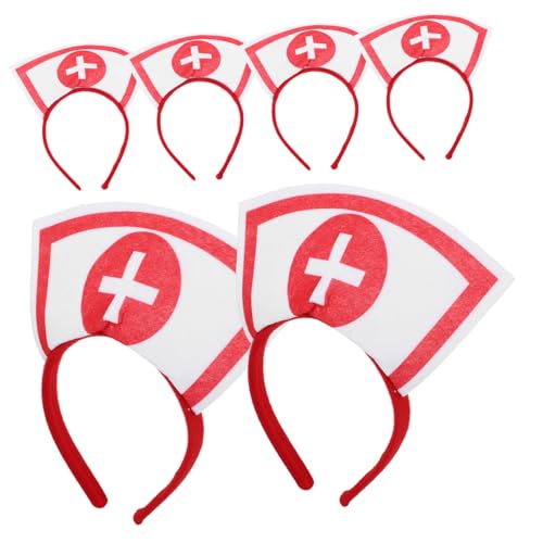 DECORNIJIA 6 Stück Halloween Krankenschwester Haarreifen Cosplay Haarbänder Modische Kopfbedeckung für Damen Party Kostüm Zubehör Elegant und Bequem von DECORNIJIA