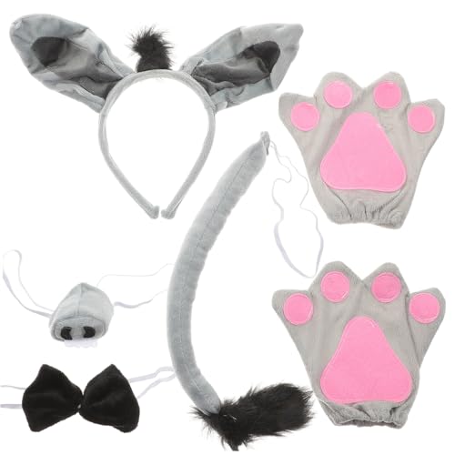 DECORNIJIA 6 Stück Teiliges Esel Kostüm mit Donkey Kostüm Stirnband Fliege Nase und Handschuhen für Halloween Karneval Tierparty und Geburtstagsfeier Jungen Mädchen DECORNIJIA 6 Stück Teiliges Esel Kostüm mit Donkey Kostüm Stirnband Fliege Nase und Handschuhen für Halloween Karneval Tierparty und Geburtstagsfeier Jungen Mädchen von DECORNIJIA